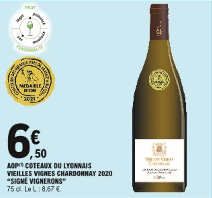 aop coteaux du lyonnais vieilles vignes chardonnay 2020 "signé vignerons"