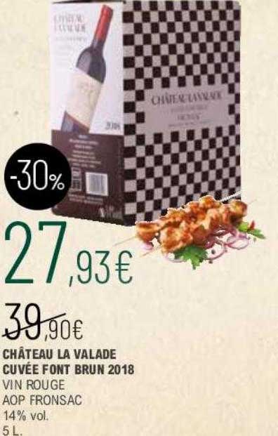 château la valade cuvée font brun 2018 vin rouge aop fronsac