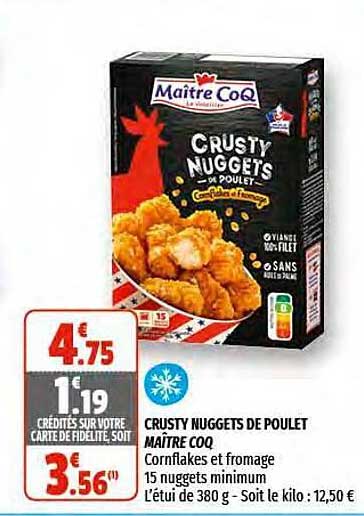 crusty nuggets de poulet maître coq