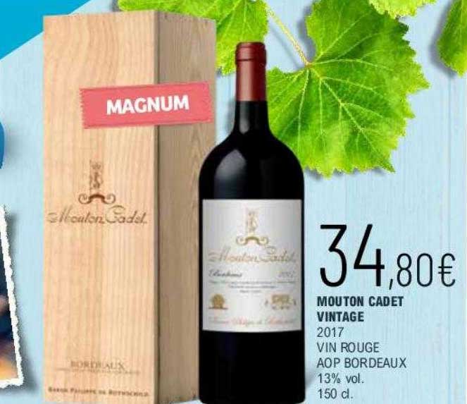 mouton cadet vintage 2017 vin rouge aop bordeaux