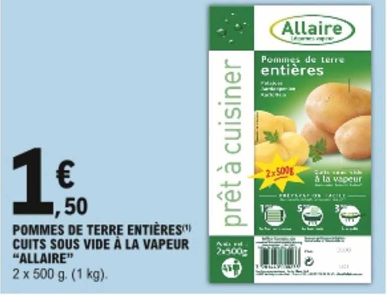 Pommes De Terre Entières Cuits Sous Vide à La Vapeur "allairre"