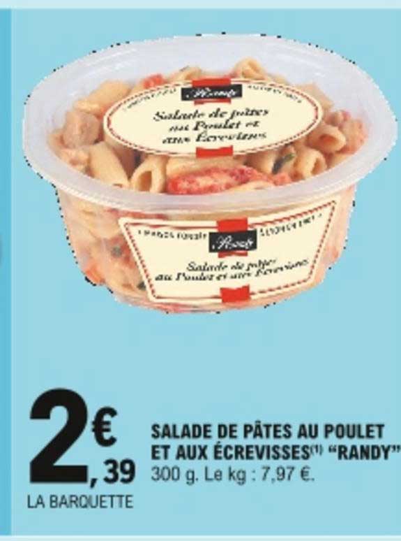 salade de pâtes au poulet et aux écrevisses "randy"