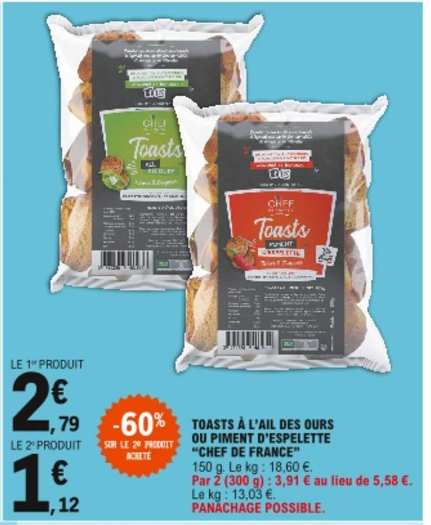 toasts à l'ail des ours ou piment d'espelette "chef de france"