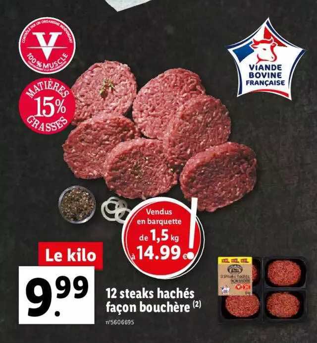 12 steaks hachés façon bouchère