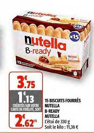 15 biscuits fourrés nutella b-ready nutella