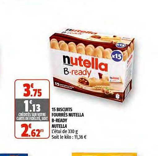 15 biscuits fourrés nutella b-ready nutella