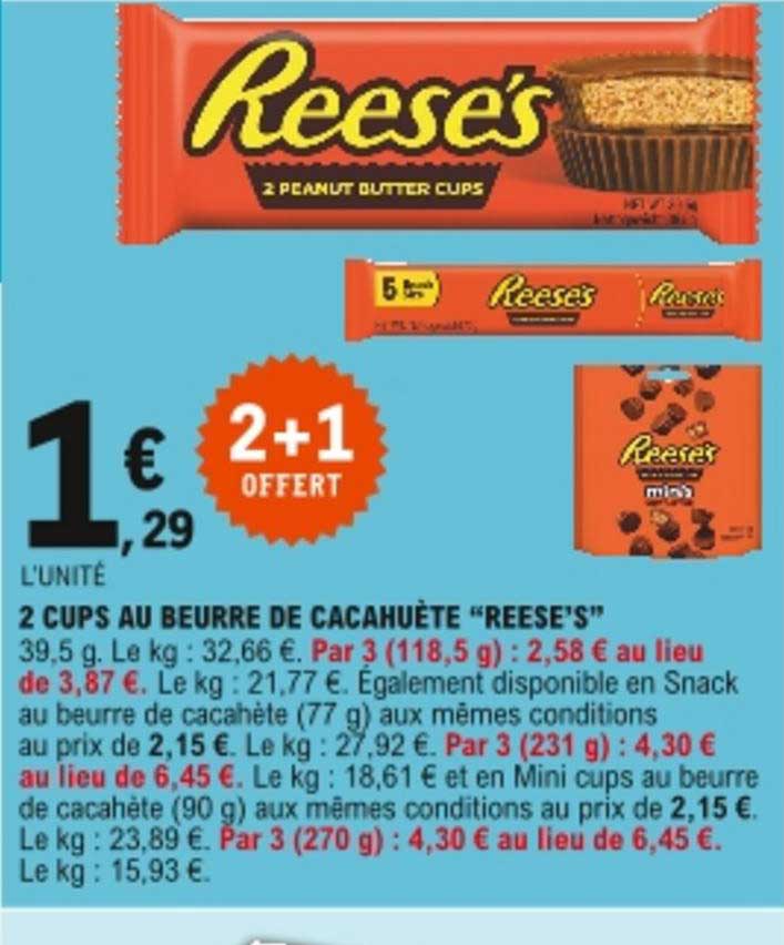 2 Cups Au Beurre De Cacahuète "reese's"