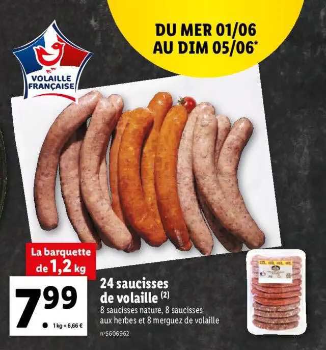 24 Saucisses De Volaille