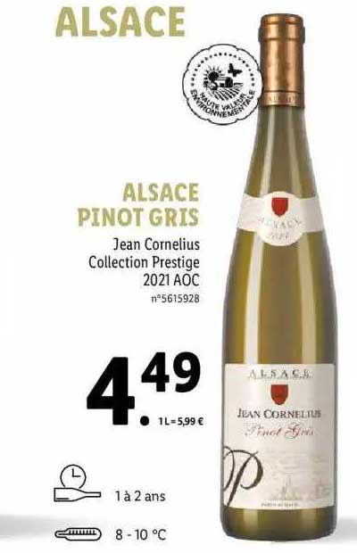 alsace pinot gris jean cornelius collection prestige 2021 aoc