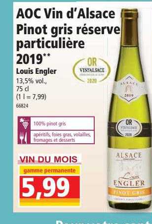 aoc vin d'alsace pinot gris réserve particulière 2019 louis engler or vinsalsace 2020