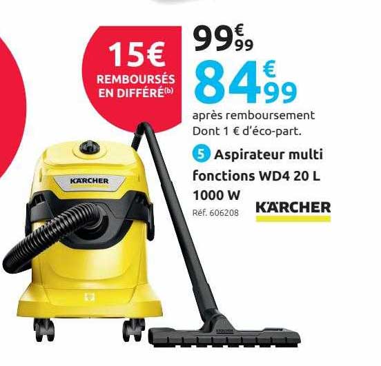 aspirateur multi fonctions wd4 20 l 1000 w kärcher