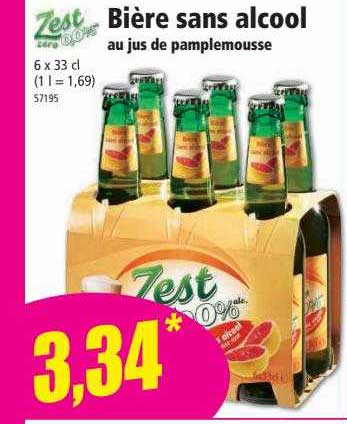 Bière Sans Alcool Au Jus De Pamplemousse Zest Zéro 0,0%