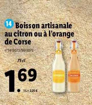 boisson artisanale au citron ou à l'orange de corse
