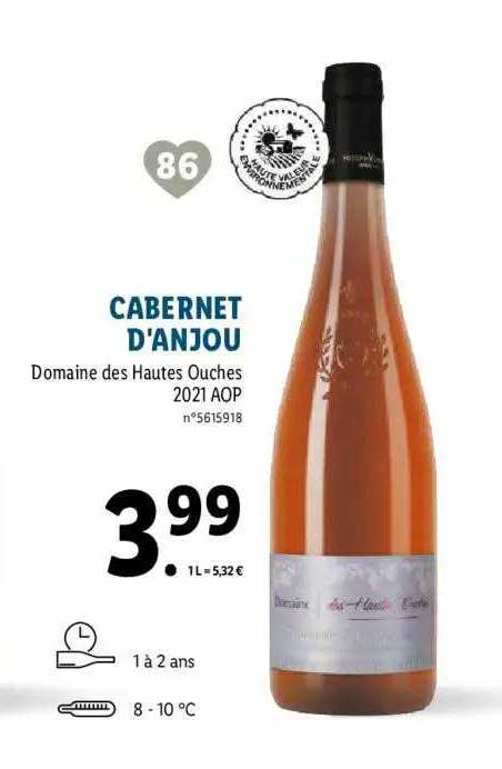 cabernet d'anjou domaine des hautes ouches 2021 aop