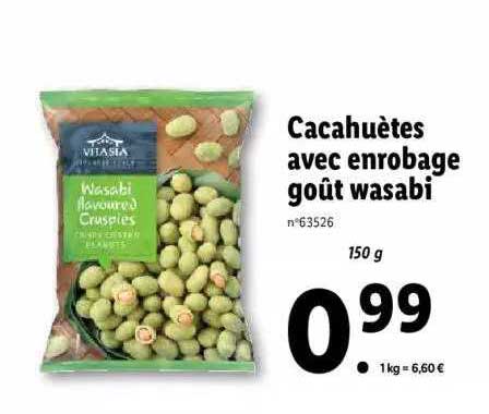 cacahuètes avec enrobage goût wasabi