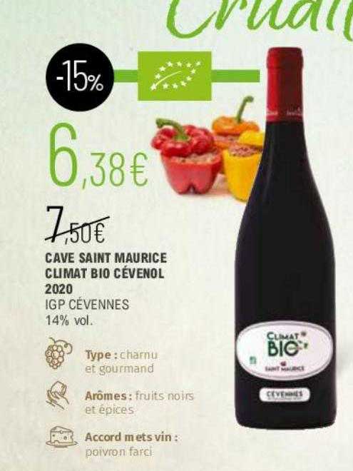 cave saint maurice climat bio cévenol 2020 igp cévennes