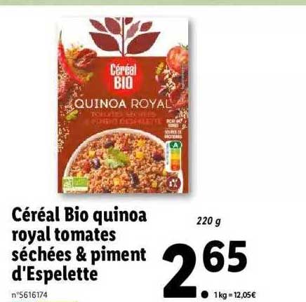 céréal bio quinoa royal tomates séchées & piment d'espelette