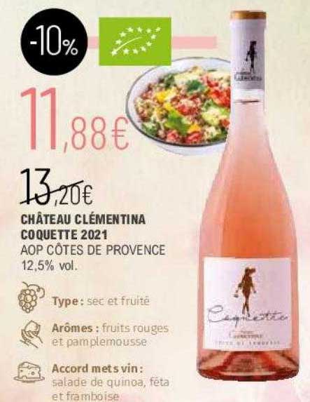 château clémentina coquette 2021 aop côtes de provence