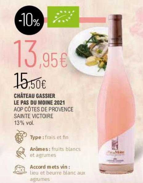 château gassier le pas du moine 2021 aop côtes de provence sainte victoire