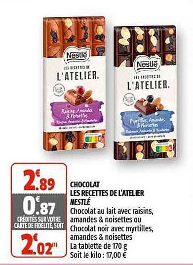 chocolat les recettes de l'atelier nestlé