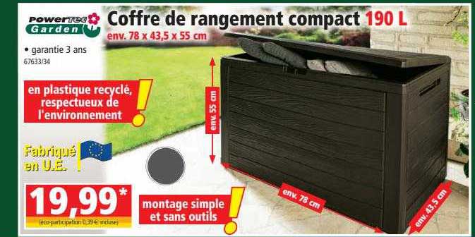 Coffre De Rangement Compact  Powertec Garden