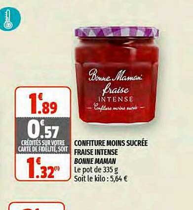 confiture moins sucrée fraise intense bonne maman