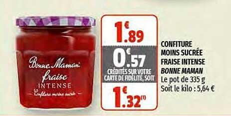 confiture moins sucrée fraise intense bonne maman