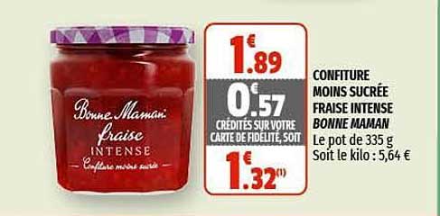 confiture moins sucrée fraise intense bonne maman
