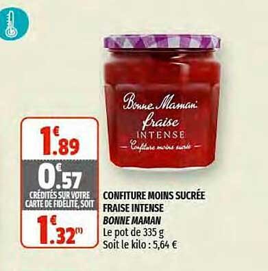 confiture moins sucrée fraise intense bonne maman