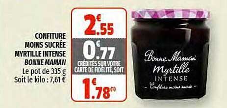 confiture moins sucrée myrtille intense bonne maman