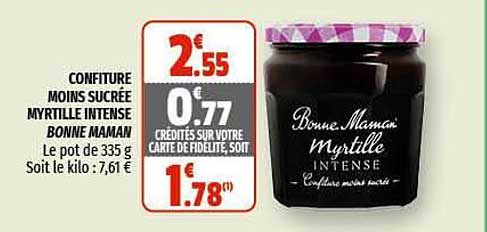 confiture moins sucrée myrtille intense bonne maman