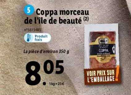 coppa morceau de l'île de beauté