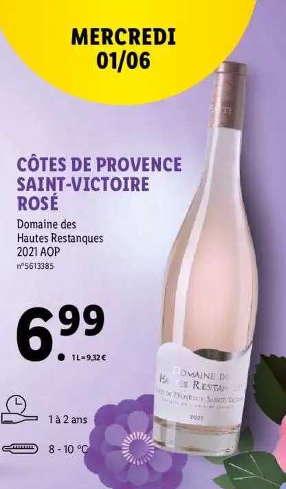 côtes de provence saint-victoire rosé domaine des hautes restanques 2021 aop