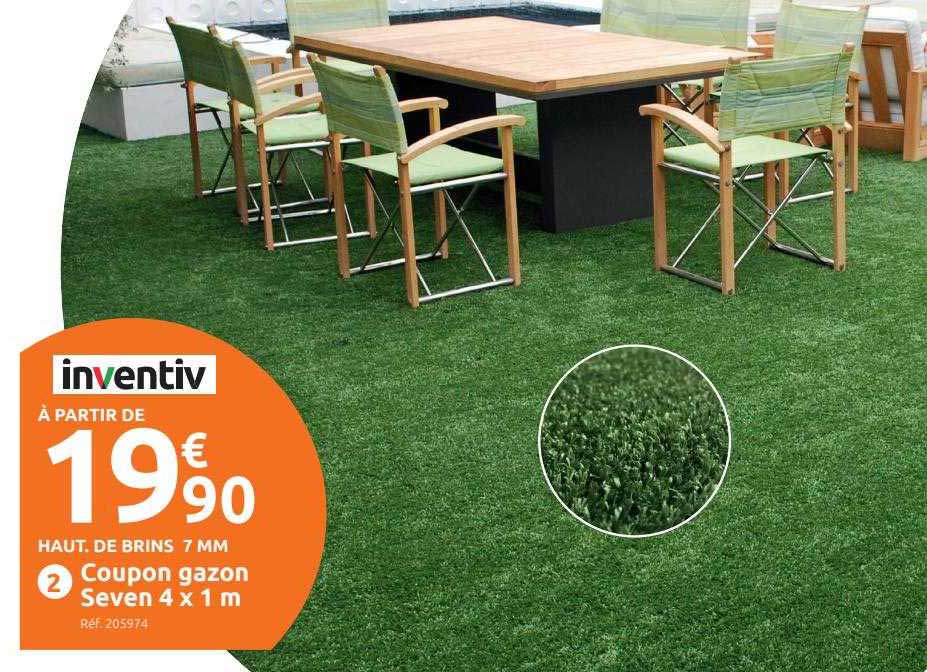 coupon gazon seven 4 x 1 m inventiv