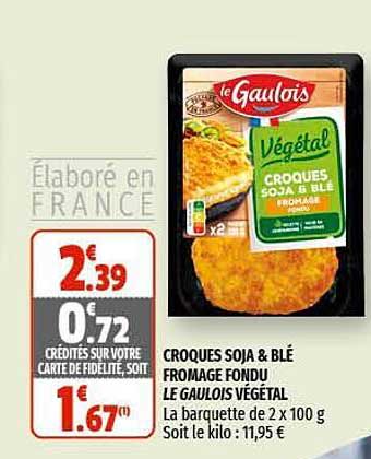croques soja & blé fromage fondu le gaulois végétale