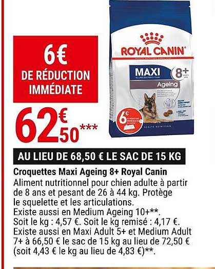 croquettes maxi ageing 8 + royal canin