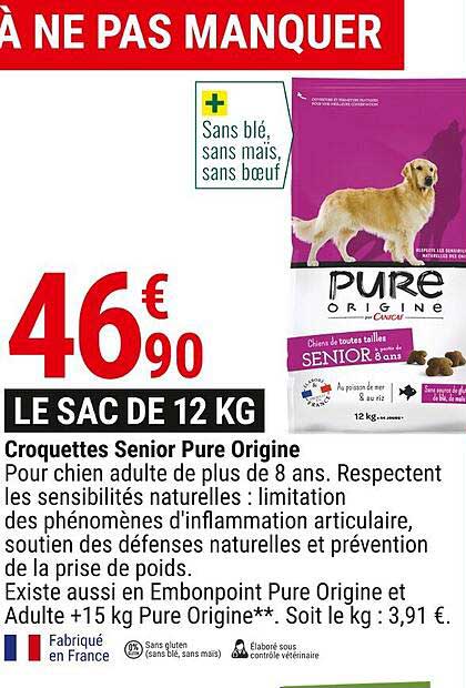 croquettes senior pure origine