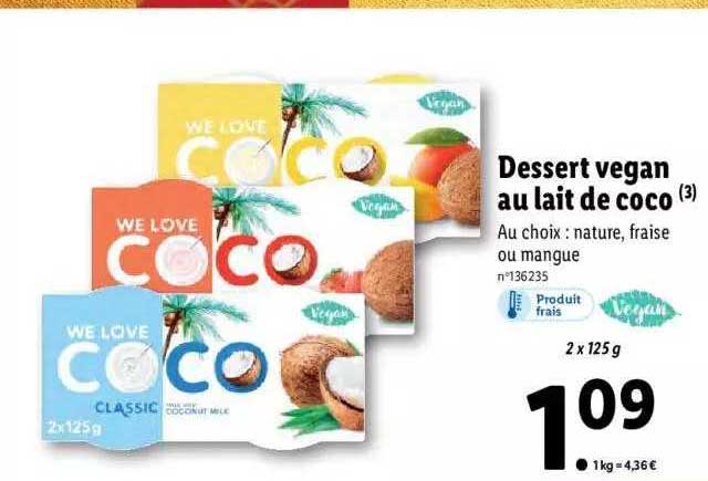 Dessert Vegan Au Lait De Coco