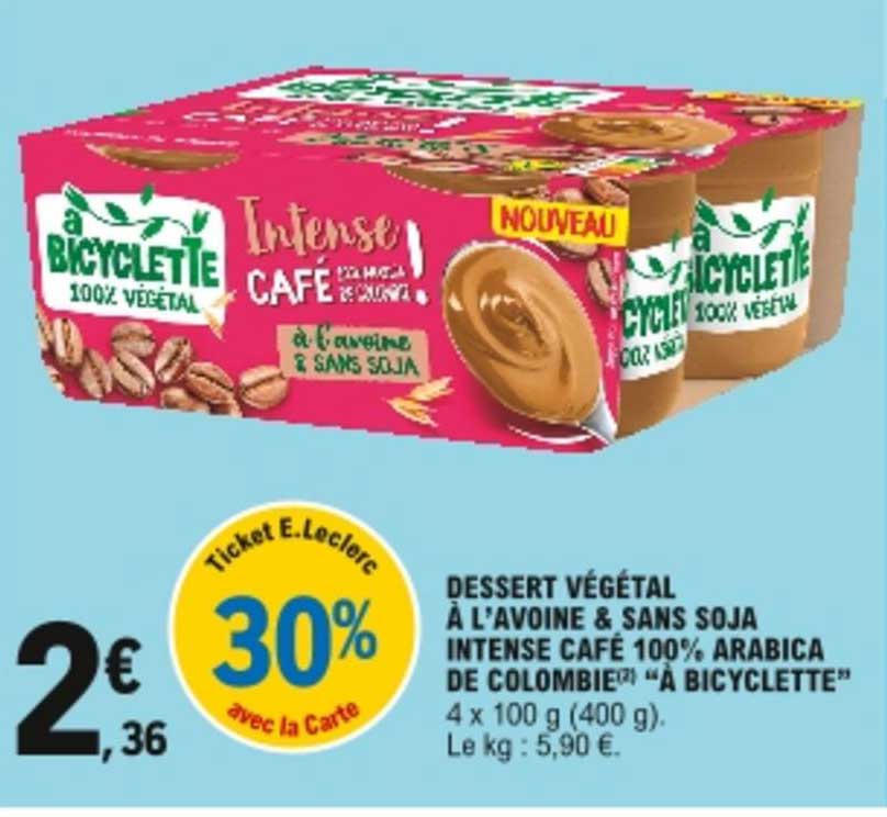 dessert végétal à l'avoine & sans soja intense café 100% arabica de colombie "à bicyclette"