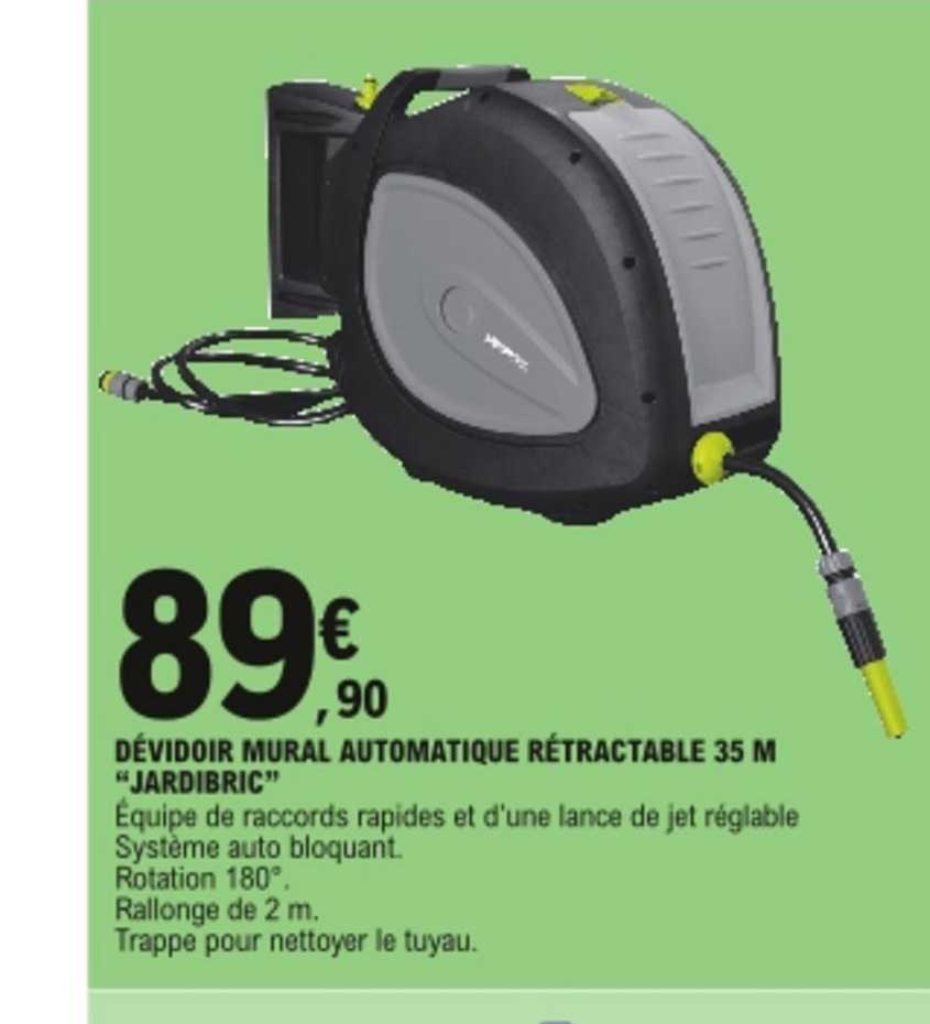 dévidoir mural automatique rétractable 35 m "jardibric"