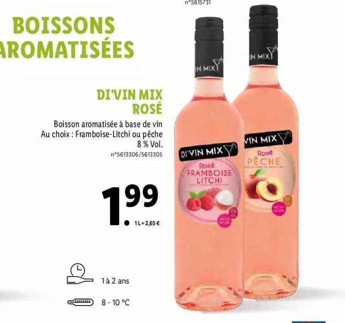 di'vin mix rosé boisson aromatisée à base de vin