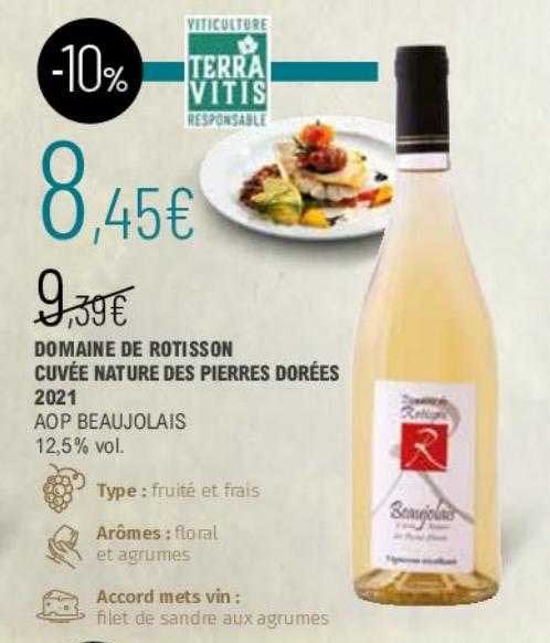 domaine de rotisson cuvée nature des pierres dorées 2021 aop beaujolais