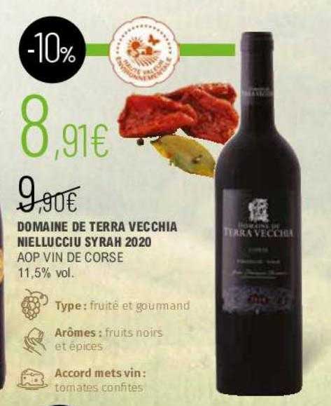 domaine de terra vecchia niellucciu syrah 2020 aop vin de corse