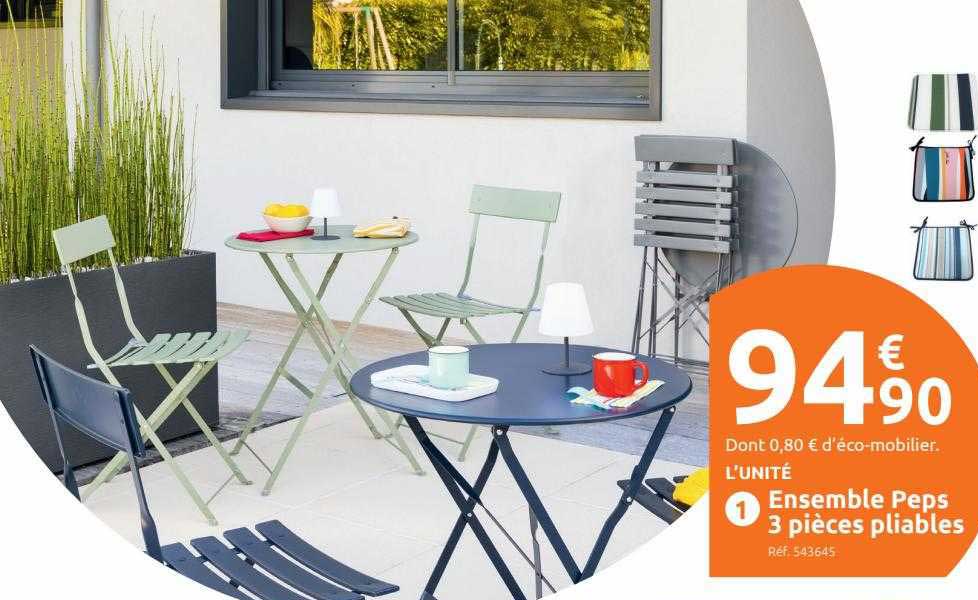 ensemble peps 3 pièces pliables