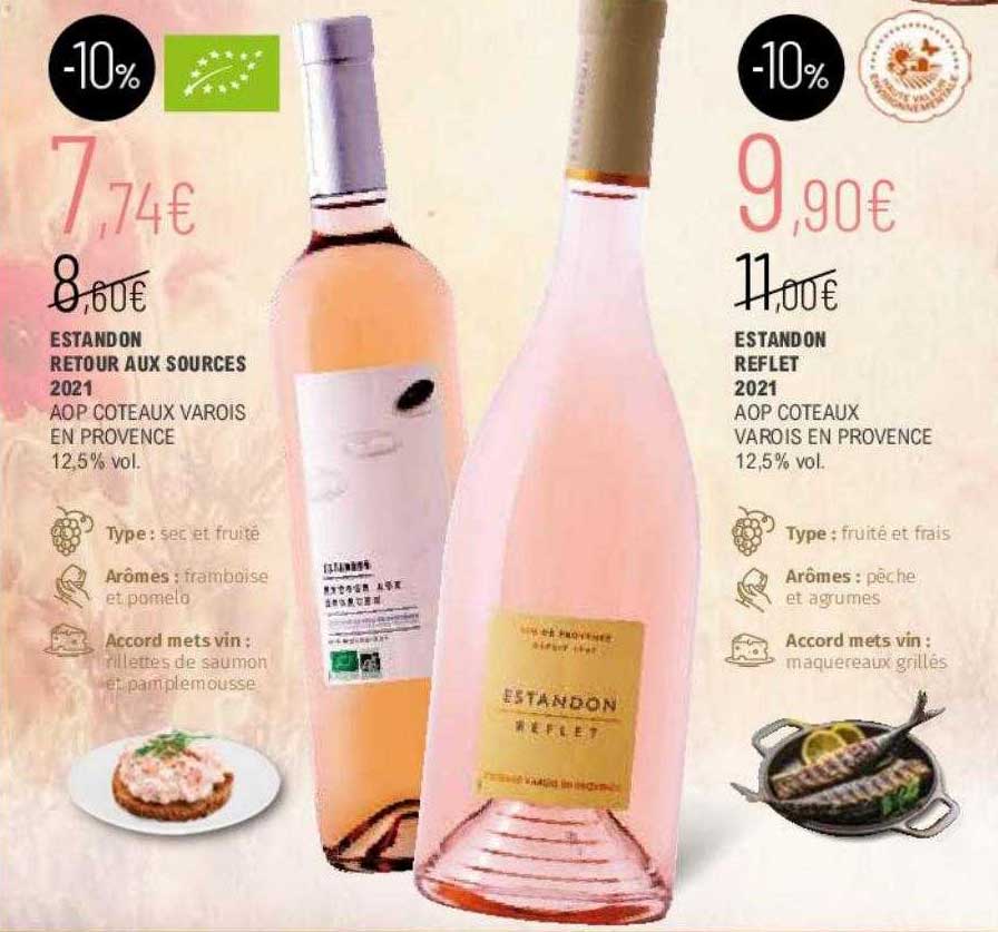 estandon retour aux sources 2021 aop coteaux varois en provence, estandon reflet 2021 aop coteaux varois en provence