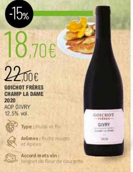 goichot frères champ la dame 2020 aop givry