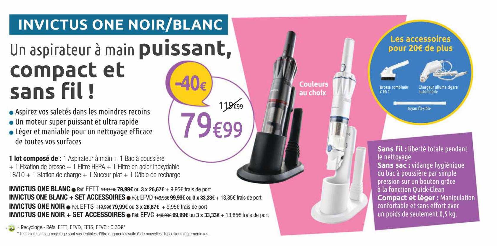 Invictus One Blanc + Set Accessoires