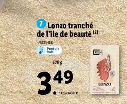 lonzo tranché de l'île de beauté