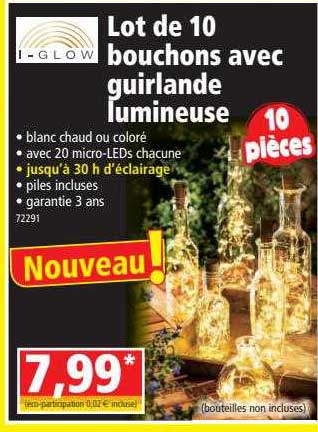 lot de 10 bouchons avec guirlande lumineuse i-glow