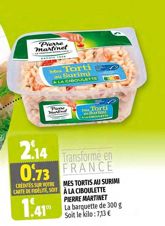 mes tortis au surimi à la ciboulette pierre martinet